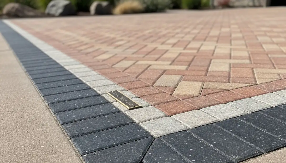Decorative paver border and edging installation by professional driveway pavers in Boise, Idaho