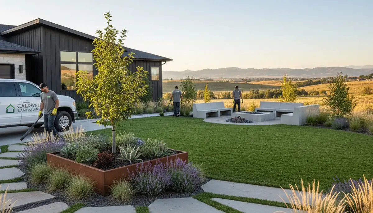 Boise, ID landscaping crew providing professional yard maintenance and outdoor property care