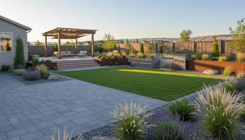 Boise, ID landscaping crew providing professional yard maintenance and landscape design services
