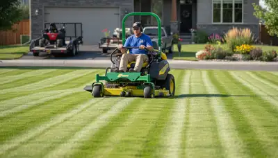 Professional lawn striping and edging by Chop Chop Landscaping in Boise, ID