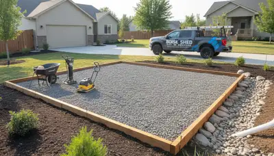 Professional shed foundation preparation and grading by landscapers in Boise, ID